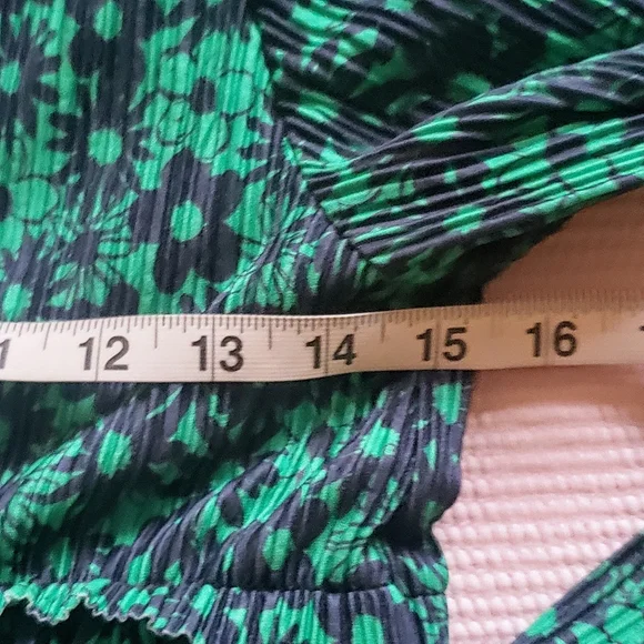 Zara Green Black Floral Mini Dress, M - Picture 6 of 8